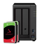 Synology DS723+ 12TB Seagate IronWolf NAS Bundle NAS incl. 2 discos duros SATA de 3,5 pulgadas IronWolf de 6 TB de Seagate