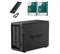 Synology DS725+ 2-Bay, 32 GB de RAM, AMD Ryzen R1600, preconfigurado con 4TB (2 x 2TB HDD), 512 GB de caché (2 x 256 GB NVMe) + unidad de copia de seguridad SSD externa de 1st Wave de 512 GB