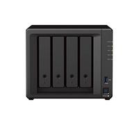 Synology DS923+ - NAS de 4 bahías (AMD Ryzen™ 4 hilos R1600 de doble núcleo, 4 GB de RAM, 2 puertos RJ-45 1GbE), bundle con 4 discos duros NAS Seagate IronWolf de 12 TB