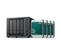 Synology DS925+ 4-Bay Diskstation NAS (AMD Ryzen Embedded V1500B Quad-Core 4GB RAM 2xRJ-45 1GbE Puerto LAN), Paquete de 16 TB con 4 HAT3300-4T