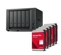 Synology Estación de disco NAS DS1525+ 50TB Bundle Western Digital (5 x 10TB WD Red Plus) serie 5 Bay Plus con Ryzen R1600, 8 GB de RAM