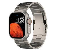 Synsing Correa de titanio Ultra 2, 49 mm, compatible con Apple Watch Ultra 1 y 2, correa de metal (26 mm de ancho) con cierre seguro, correa de iWatch a juego con el color, 49mm, Titanio