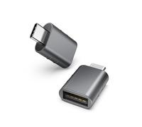 Syntech Adaptador USB C a USB 2 Unidades, USB-C Macho a USB 3.2 Hembra Compatible con iPhone 17 16 Pro MAX iMac iPad Pro MacBook Pro/Air Space Grey