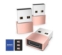 Syntech Adaptador USB C a USB (Paquete de 3) [Carcasa de Aluminio, Alta Estabilidad] Compatible con AirPods, iPad Mini/Air 7, iPhone 17/17 Air/17e/16/15 Pro MAX, Apple Watch Series 9/8/7, Rosa