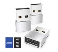 Syntech Adaptador USB C a USB (Paquete de 3) [Carcasa de Aluminio, Alta Estabilidad] Compatible con AirPods, iPad Mini/Air 7, iPhone 17/17 Air/17e/16/15 Pro MAX, Apple Watch Series 9/8/7, Plata