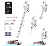 Syntecno Aspiradora sin Cable Aspirador Escoba - Cordless Vacuum Cleaner Potentes Aspiradoras Vertical sem Fios Escoba Electrica Inalámbrica para Pelo de Mascota Alfombra Suelo Duro