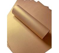 Syntego 10 hojas de tarjetas nacaradas brillantes de bronce arenoso y dorado A4, doble cara, cubierta de 300 g/m², para manualidades, álbumes de recortes, tarjetas