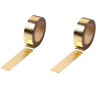Syntego 2 rollos de papel de aluminio Washi Tape Craft Supplies Tape Scrapbooking DIY Craft Decorativo Foil Washi 5/8" x 393" - 15 mm x 10 m (dorado)