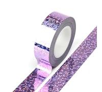 Syntego Cinta adhesiva decorativa decorativa con efecto de purpurina holográfica de 15 mm x 5 m (lila)
