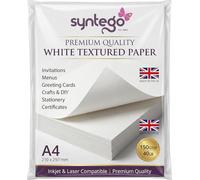 Syntego Papel A4 texturizado martillado blanco - 150 g/m² | Paquete de 10 hojas para manualidades, álbumes de recortes, menús de restauración, certificados