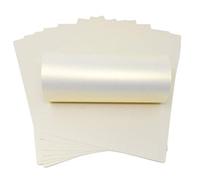 Syntego Tarjeta decorativa de doble cara, tamaño A4, color marfil, dorado, nacarado, 10 hojas, 300 g/m²