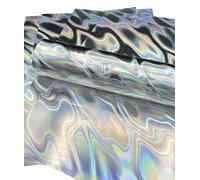 Syntego - Tarjeta holográfica con efecto de lava, tamaño A4, 5 hojas, cubierta de una cara, 240 g/m² (88 lb), color plateado