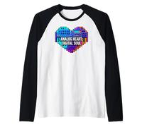 Synth Music Producer Analog Heart Digital Soul Camiseta Manga Raglan