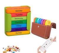 Synthesisn-7-Day Medication Organizer, Organizador de píldoras grandes de 7 días, estuche semanal de almacenamiento de medicamentos con 7 grandes apartamentos, perfecto para la gestión de la salud sin