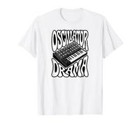 Synthesizer Oscillator Drama Retro Analog Keyboard Synth Camiseta gráfica económica, Hombre, Blanco, L