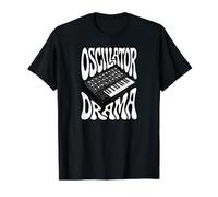 Synthesizer Oscillator Drama Retro Analog Keyboard Synth Camiseta gráfica económica, Hombre, Negro, L