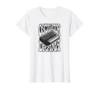 Synthesizer Oscillator Drama Retro Analog Keyboard Synth Camiseta gráfica económica, Mujer, Blanco, L