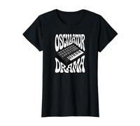 Synthesizer Oscillator Drama Retro Analog Keyboard Synth Camiseta gráfica económica, Mujer, Negro, M