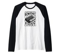 Synthesizer Oscillator Drama Retro Analog Keyboard Synth Camiseta Manga Raglan