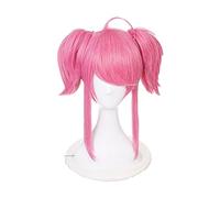 Synthetic Cosplay Wig Anime the Lady of Luminosity Double Ponytail Wig Halloween Costume Pink Short Hair