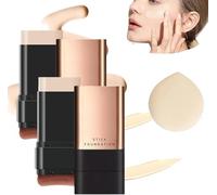 Synthetic Foundation Stick,2 in 1 Luxury Anti Wrinkle Foudation Stick,Double Head Foundation Make Up Stick,Hydrating Lightweight Foundation Stick with Brush,Flawless Eraser Foundation Stick (02#, 1pc)