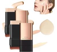 Synthetic Foundation Stick,2 in 1 Luxury Anti Wrinkle Foudation Stick,Double Head Foundation Make Up Stick,Hydrating Lightweight Foundation Stick with Brush,Flawless Eraser Foundation Stick (Mix, 1pc)