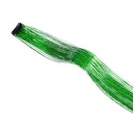 Synthetic Glitter Clip On In Hair Extensions Colored Shiny Sparkle Extension In Fake Hairpieces Fairy Tinsel Kit(Green)