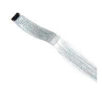 Synthetic Glitter Clip On In Hair Extensions Colored Shiny Sparkle Extension In Fake Hairpieces Fairy Tinsel Kit(Silver)