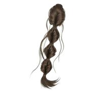 Synthetic Hair Bubble Twist Braid Clip On Ponytail Fiber Natural Color Hairpiece Claw Clip For Daily Use Ponytail Hairpiece