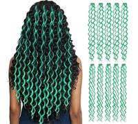 Synthetic Hair Extensions Colored Strands Deep Wave Clip-on Female Rainbow 24Inch10Pieces/Set Heat(A)