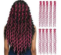 Synthetic Hair Extensions Colored Strands Deep Wave Clip-on Female Rainbow 24Inch10Pieces/Set Heat(F)