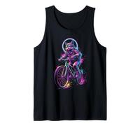 Synthwave Cat on Bike Rider Retro 80s 90s Ciclismo Camiseta sin Mangas