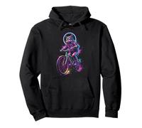 Synthwave Cat on Bike Rider Retro 80s 90s Ciclismo Sudadera con Capucha