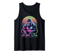 Synthwave Gorila DJ Gafas de Sol Gorilas Camiseta sin Mangas