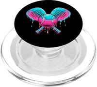 Synthwave Pádel Pala Tenis Azul Rosa Sport Pádel Regalo PopSockets PopGrip para MagSafe