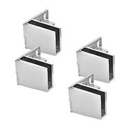 Peukerty Bisagras para puerta de cristal, 4 unidades, bisagras para puerta de cristal, bisagras para gabinete de vino, bisagras para exhibición de vidrio