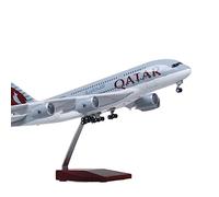 SYOEUR 1 160 50,5 CM para A380 Qatar aerolínea avión Airbus Modelo W luz y Rueda avión de Resina fundida Playkits