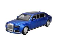 SYOEUR 1:24 para Aurus Senat Limousine Aleación De Metal Fundido A Presión Modelo Automóvil Sonido Y Luz Adornos Clásicos Moda Juego Modelo de Coche Hobby(Azul)
