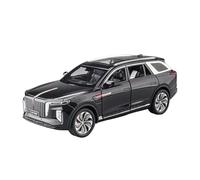 SYOEUR 1/24 para HONGQI E-HS9 SUV Modelo De Coche Eléctrico En Aleación Metal con Sonido Y Luz para Juguetes Simulación Juego Modelo de Coche Hobby(Negro)