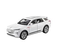 SYOEUR 1/24 para HONGQI E-HS9 SUV Modelo De Coche Eléctrico En Aleación Metal con Sonido Y Luz para Juguetes Simulación Juego Modelo de Coche Hobby(White)