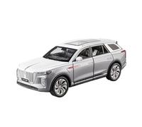 SYOEUR 1/24 para HONGQI E-HS9 SUV Modelo De Coche Eléctrico En Aleación Metal con Sonido Y Luz para Juguetes Simulación Juego Modelo de Coche Hobby(Gray)