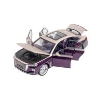 SYOEUR 1:24 para HONGQI H9 SUV Aleación De Coche Fundido A Presión Sonido Y Luz Pull Back Juguete Coleccionar Hobby Modelo Adornos Decorativos Juego Modelo de Coche Hobby(Purple)