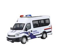 SYOEUR 1:24 para IVECO Police Alloy Car Diecast Metal Model Sound and Light Toy Present For Decorative Juego Modelo de Coche Hobby(White)