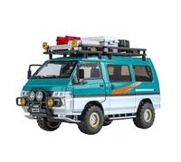 SYOEUR 1:24 para Mitsubishi Delica Todo Terreno MPV Modelo De Coche Aleación Metal con Sonido Y Luz Colección Clásica Juego Modelo de Coche Hobby(Verde)