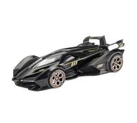 SYOEUR 1:24 para V12 GT Vehículo Aleación Auto Deportivo Modelo De Metal con Sonido Y Luz Juguete Ornamento para Escritorio Colección Juego Modelo de Coche Hobby(Negro)