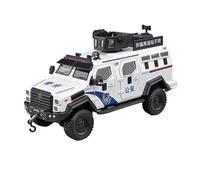SYOEUR 1:24 para Vehículo Blindado Tigre Dientes Sable De Aleación Modelo Coche Antidetonante Policía con Sonido Y Luz Juguete Juego Modelo de Coche Hobby(White)