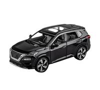 SYOEUR 1:32 Coche Miniatura Aleación para Nissan X-Trail SUV Vehículo Todoterreno Metal Fundido Presión con Sonido Simulación Juego Modelo de Coche Hobby(Negro)