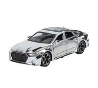 SYOEUR 1:32 para Audi RS7 Modelo Coche Deportivo Aleación Metal Fundido Simulación Alta Fidelidad con Sonido Iluminación Colección Juguetes Juego Modelo de Coche Hobby(Plata)