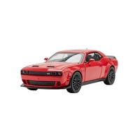 SYOEUR 1:32 para Challenger Hellcat SRT, Modelo De Aleación Fundido A Presión, Regalo Colección Luz Y Sonido Coche Juego Modelo de Coche Hobby(Rojo)