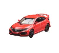 SYOEUR 1/32 para Honda Civic Type R Toy Car Diecast Modelo En Miniatura con Retroceso Y Puertas Que Se Pueden Abrir Sonido Luz Juego Modelo de Coche Hobby(Rojo)